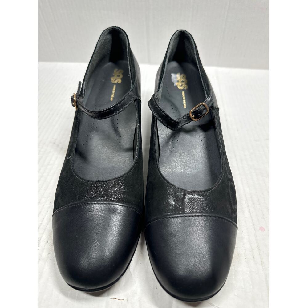 NWOT SAS Isabel Pump Heels Shoes Womens Black Leather Mary Jane Career Size 11‎